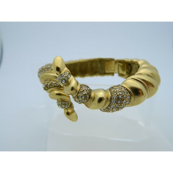 Ellen Kiam Lia Sophia Clear Rhinestone Gold Tone - Picture 4 of 9